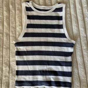 Hollister Navy and White Striped Top
